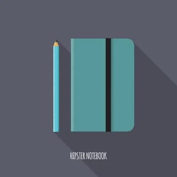 Flat Hipster Notebook Icon Stock Illustration