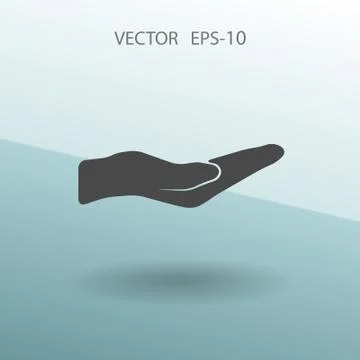 Flat Holding palm icon, vector illustration Stock Illustration