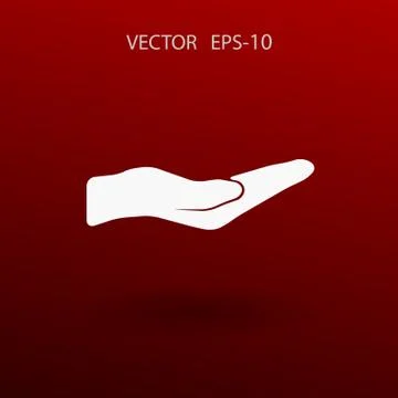 Flat Holding palm icon, vector illustration Stock Illustration