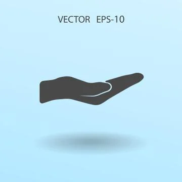 Flat Holding palm icon, vector illustration Ilustração Stock