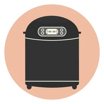Flat home bread maker machine, kitchen appliance Stock Illustration