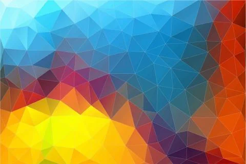 Flat Horizontal Abstract 2D geometric colorful background Stock Illustration
