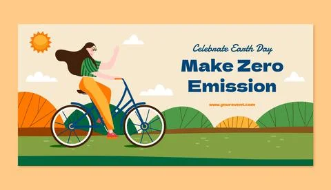 Flat horizontal banner template for earth day celebration Stock Illustration
