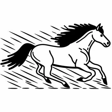 Flat Horse Galloping Vector Design (1) vector illustration design 105 Stock Illustration