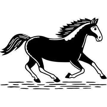 Flat Horse Galloping Vector Design vector illustration design 106 Illustrazione stock