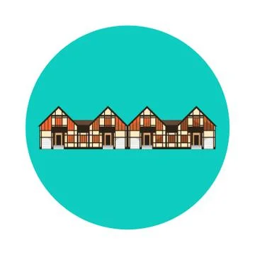 Flat house icon isolated on white background Stock Illustration