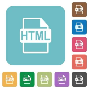 Flat HTML file format icons Illustration