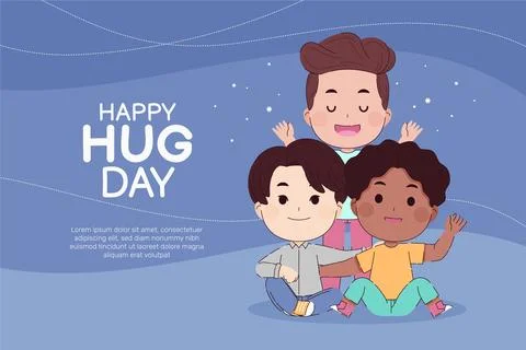 Flat hug day background Stock Illustration