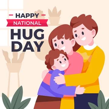 Flat hug day illustration Stock Illustration