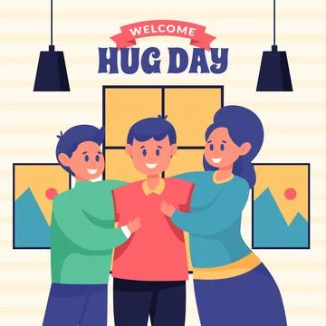 Flat hug day illustration Stock Illustration