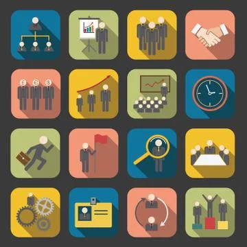 Flat human resource icon Stock Illustration