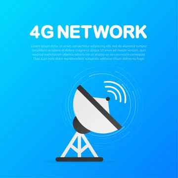 Flat icon with 4g for web design. Modern technologies. Vector illustration. Stockillustratie