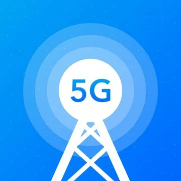 Flat icon with 5g for web design. Modern technologies. Vector illustration. 库存插图