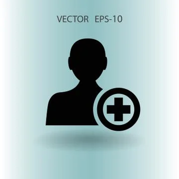 Flat icon of add friend vector illustration Stock Illustration