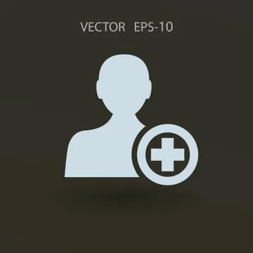 Flat icon of add friend vector illustration Stock Illustration