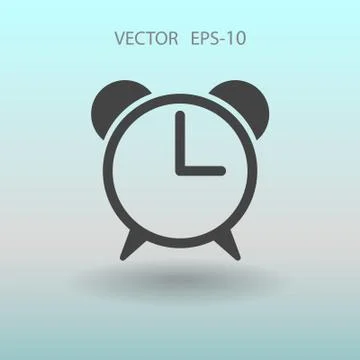 Flat icon of alarm clock. vector illustration Stock Illustration