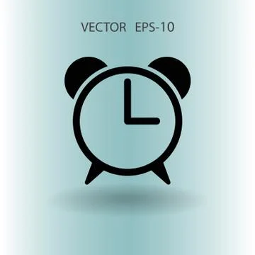 Flat icon of alarm clock. vector illustration Stock Illustration