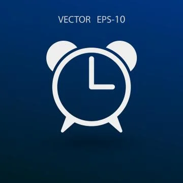 Flat icon of alarm clock. vector illustration Stock Illustration