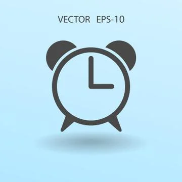 Flat icon of alarm clock. vector illustration Stock Illustration