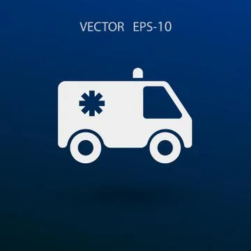 Flat  icon of ambulance vector illustration Stock Illustration