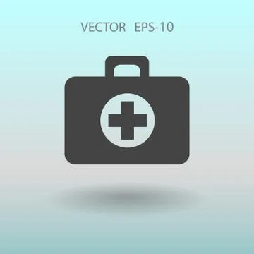 Flat icon of ambulanse. vector illustration Stock Illustration