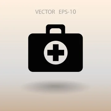 Flat icon of ambulanse. vector illustration Stock Illustration