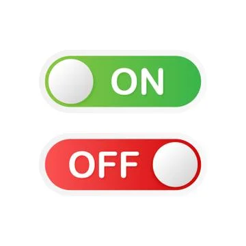 Flat icon On and Off Toggle switch button vector format. Vector illustration. Illustrazione stock