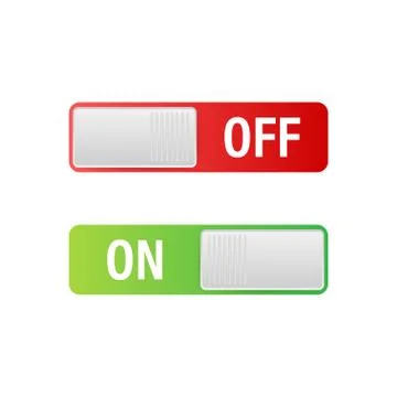 Flat icon On and Off Toggle switch button vector format. Vector stock illustr Illustrazione stock