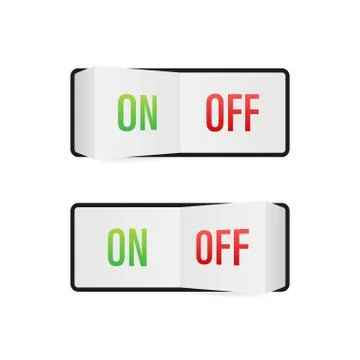 Flat icon On and Off Toggle switch button vector format. Vector stock illustr Illustrazione stock