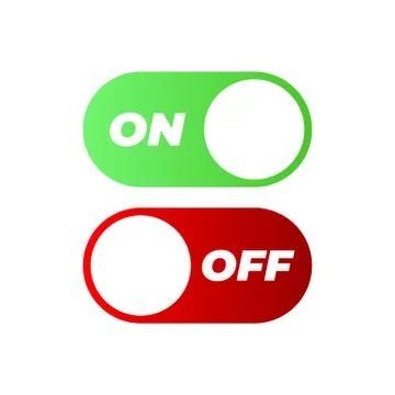 Flat icon On and Off Toggle switch button vector format Stock Illustration