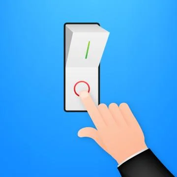 Flat icon On and Off Toggle switch button vector format. Vector stock Illustrazione stock