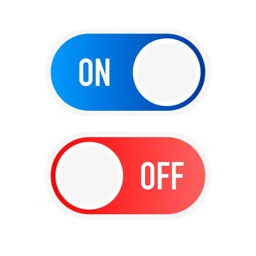 Flat icon On and Off Toggle switch button vector format. Illustrazione stock