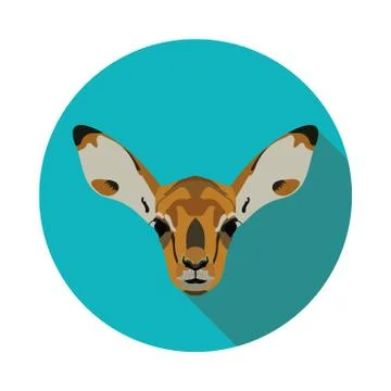 Flat icon antelope Stock Illustration