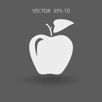 Flat  icon of apple vector illustration Stock Illustration