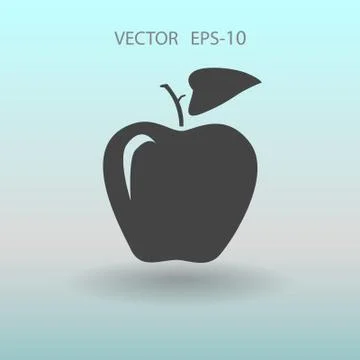 Flat  icon of apple vector illustration Stock Illustration