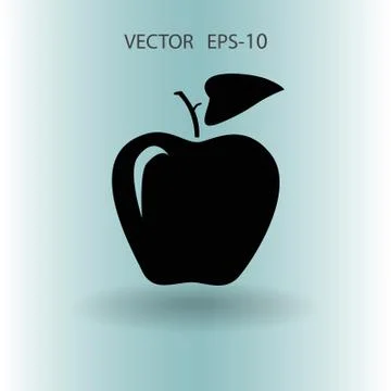 Flat  icon of apple vector illustration Stock Illustration