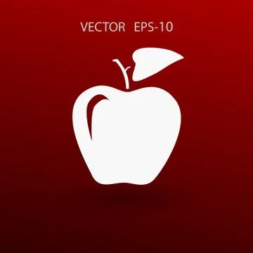 Flat  icon of apple vector illustration Stock Illustration