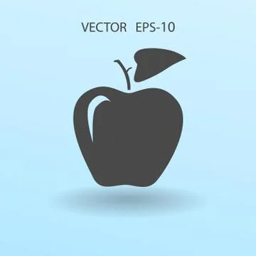 Flat  icon of apple vector illustration Stock Illustration