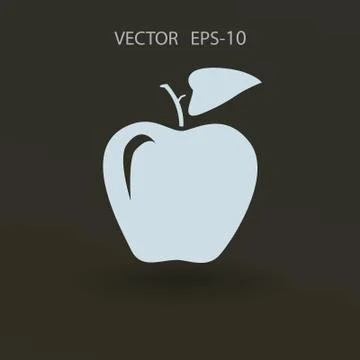 Flat  icon of apple vector illustration Stock Illustration