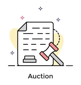 Flat icon of auction Illustrazione stock