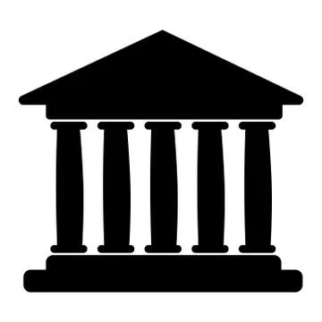 Flat icon of bank building. vector illustration Stock Illustration