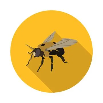 Flat icon bee carpenter Stock Illustration