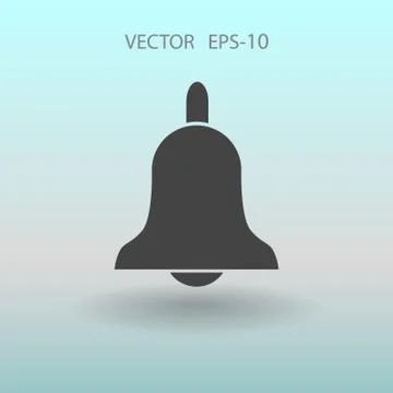 Flat icon of bell. vector illustration Stock Illustration