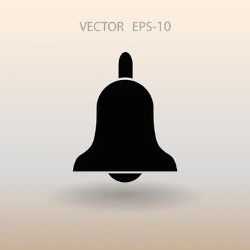 Flat icon of bell. vector illustration Stock Illustration