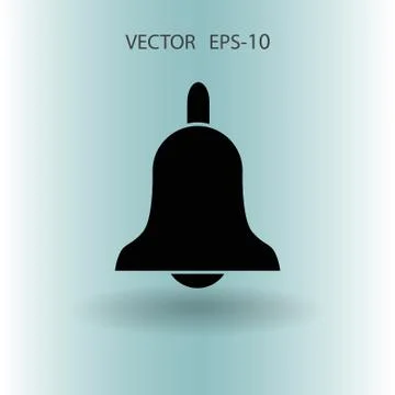 Flat icon of bell. vector illustration Stock Illustration