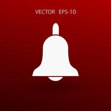 Flat icon of bell. vector illustration Stock Illustration