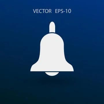 Flat icon of bell. vector illustration Stock Illustration