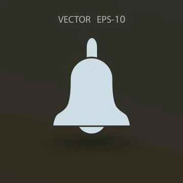 Flat icon of bell. vector illustration Stock Illustration