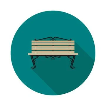 Flat icon bench Stock Illustration