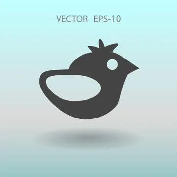 Flat icon of bird. vector illustration Stock Illustration